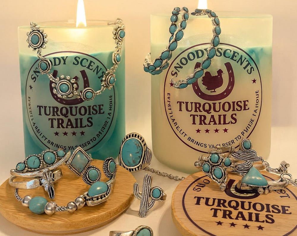 Turquoise Jewelry Candle | Hidden Ring - Snoody Scents