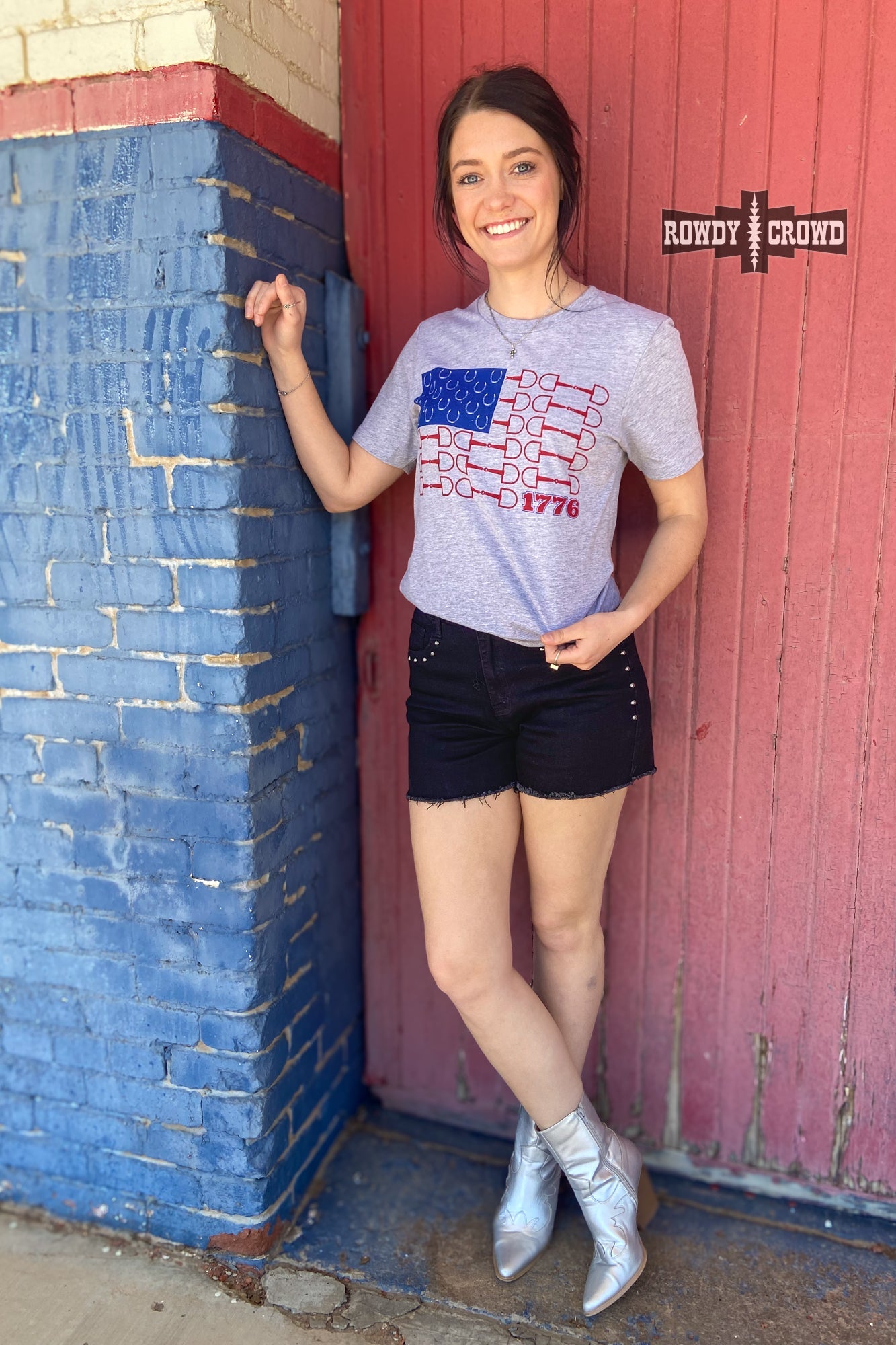 Bit of Freedom Tee GRAY — western graphic tee