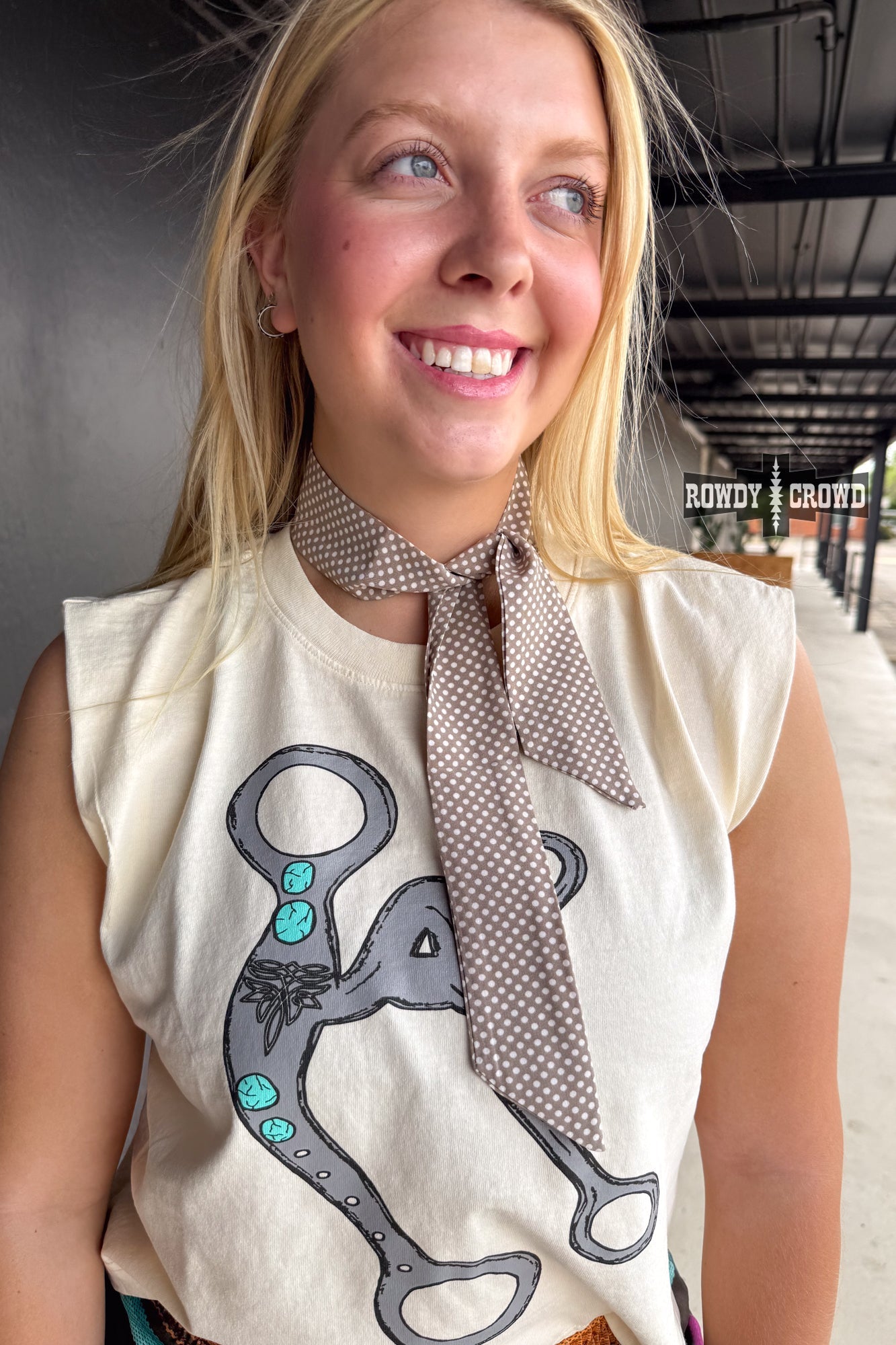 Taupe Dottie Twillie — western twilly scarf