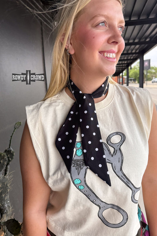 Black Dottie Twillie — western twilly scarf
