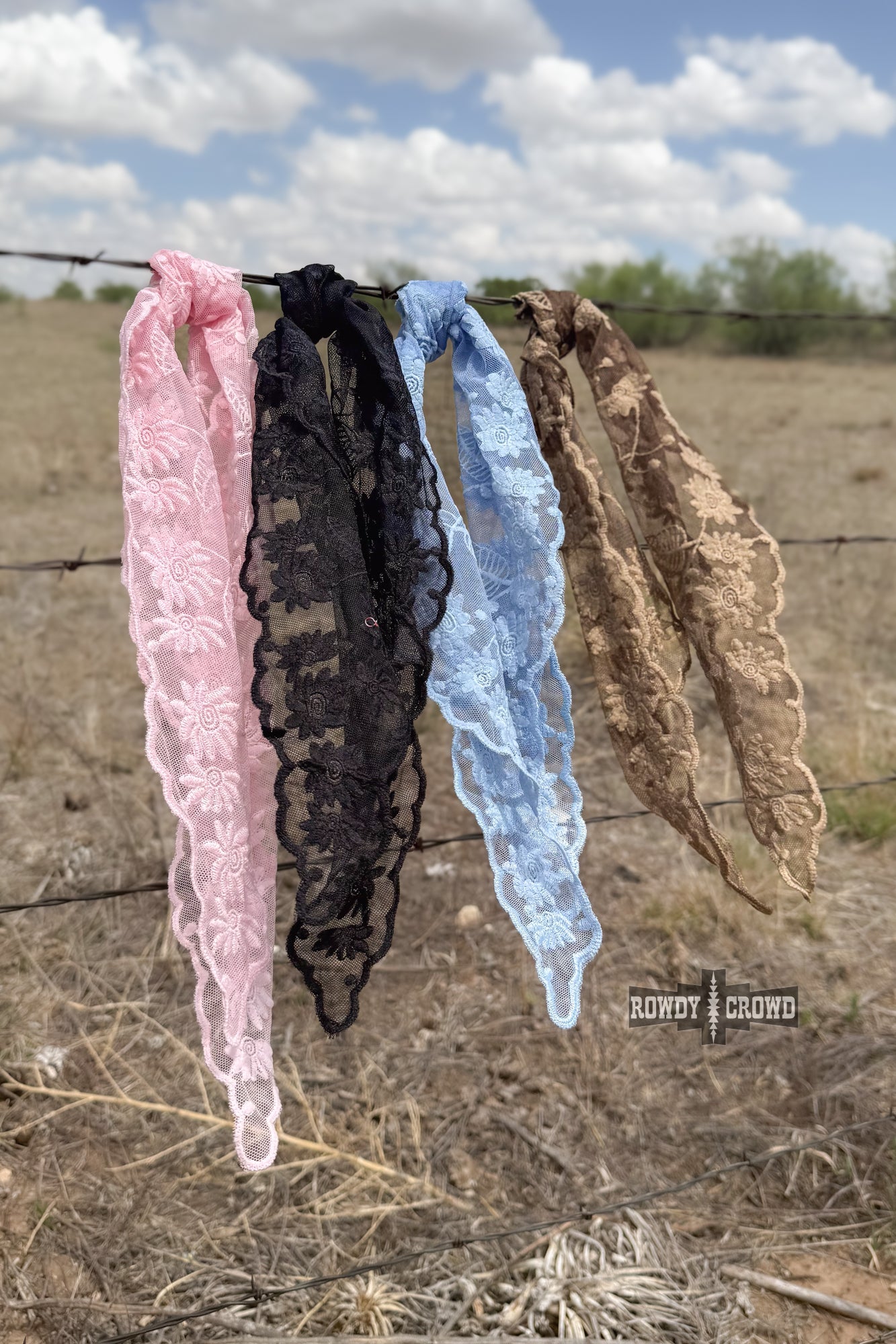 Dolled Up Lace Wild Rags - western wild rag scarf