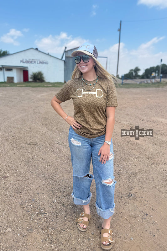 Brown Leopard Bit Tee — western graphic tee