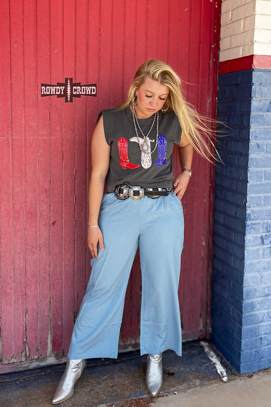 Red, White & Boots Tank - western tank top