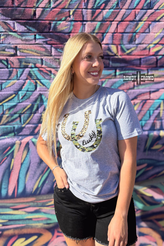 Lucky Horseshoe Tee - western graphic tee