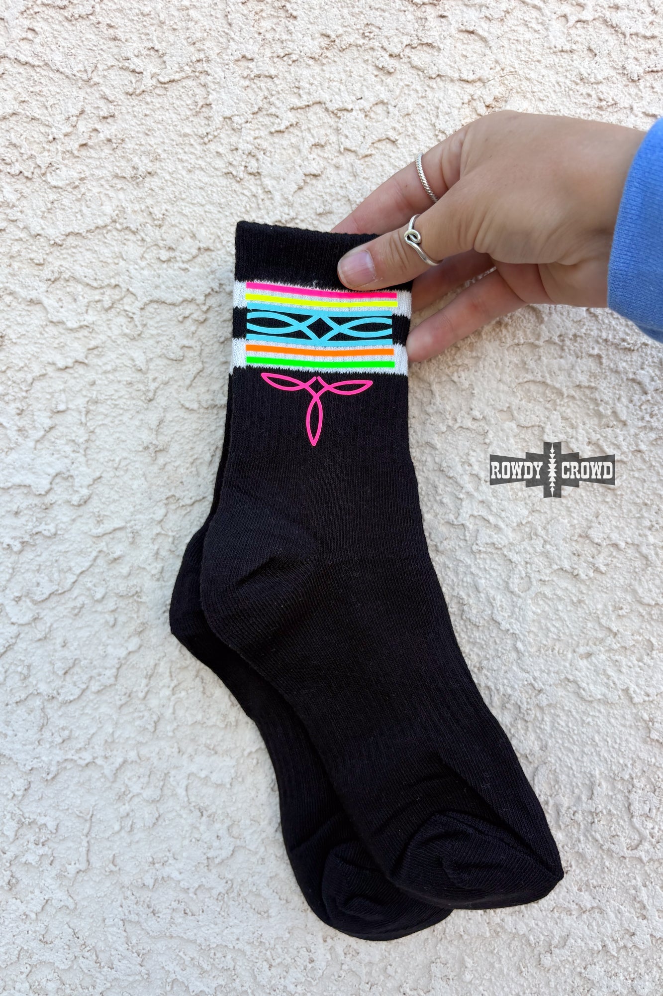 Neon Boot Stitch Socks - western socks