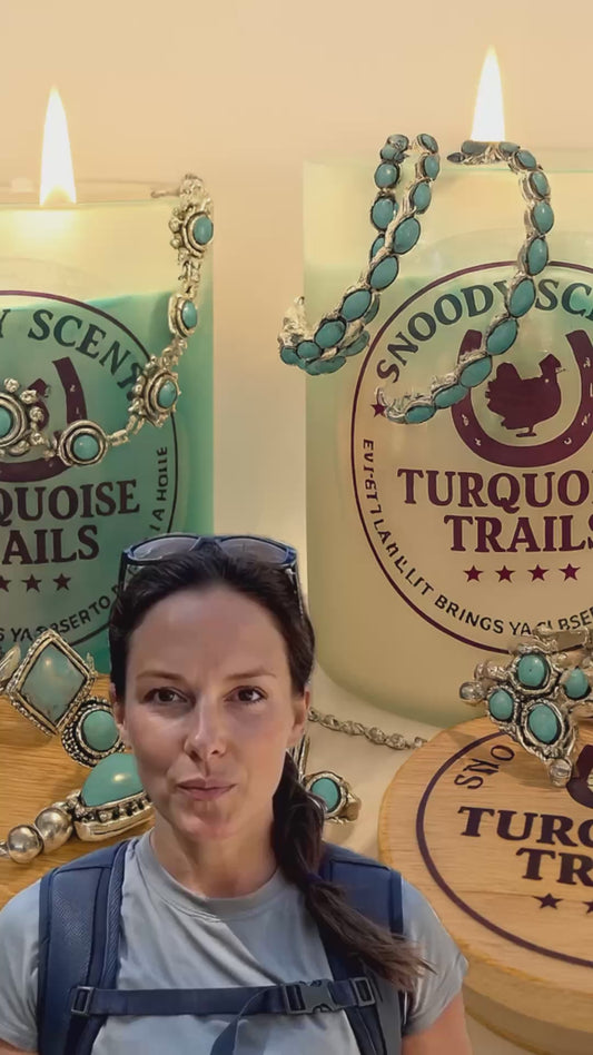 Turquoise Jewelry Candle | Hidden Ring, Soy Wax, Western Decor