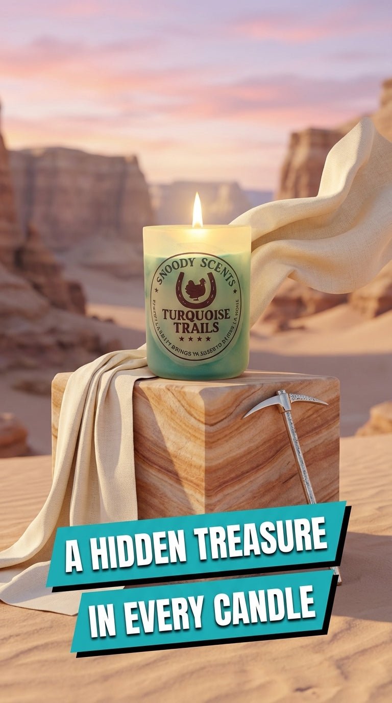 Turquoise Jewelry Candle | Hidden Ring, Soy Wax, Western Decor - Snoody Scents